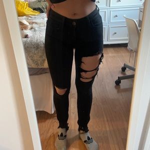 American Eagle black ripped jeans